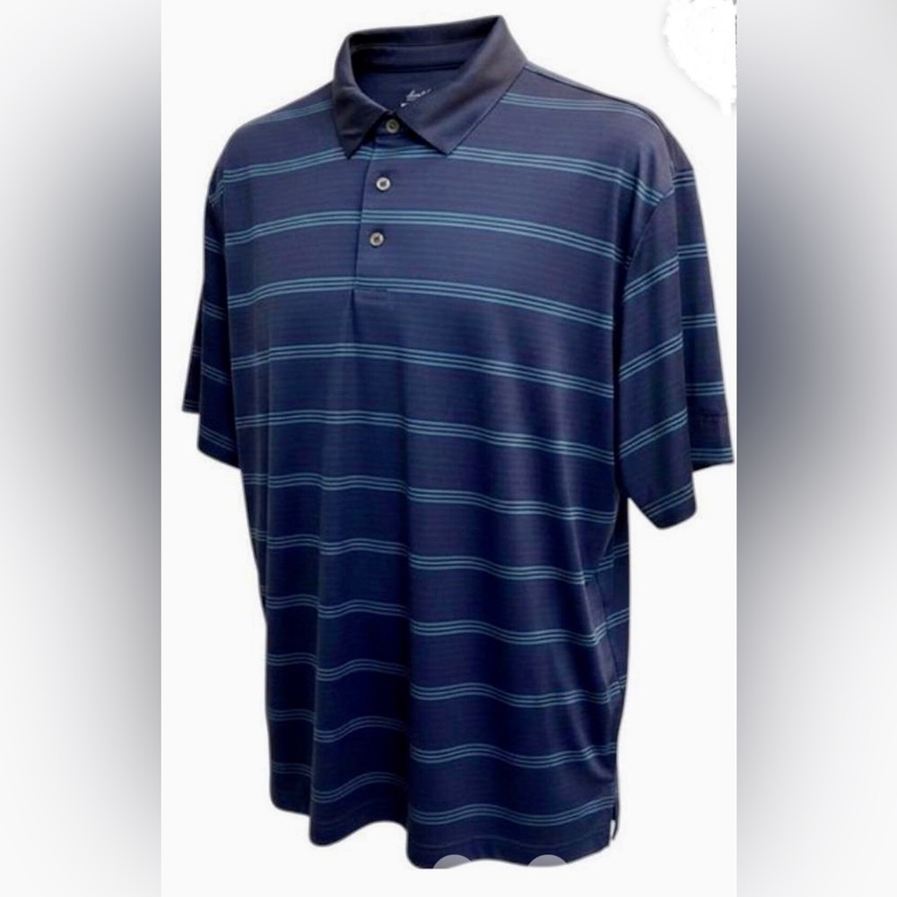 Ben Hogan Navy striped performance Golf Polo Shirt Men’s XL New